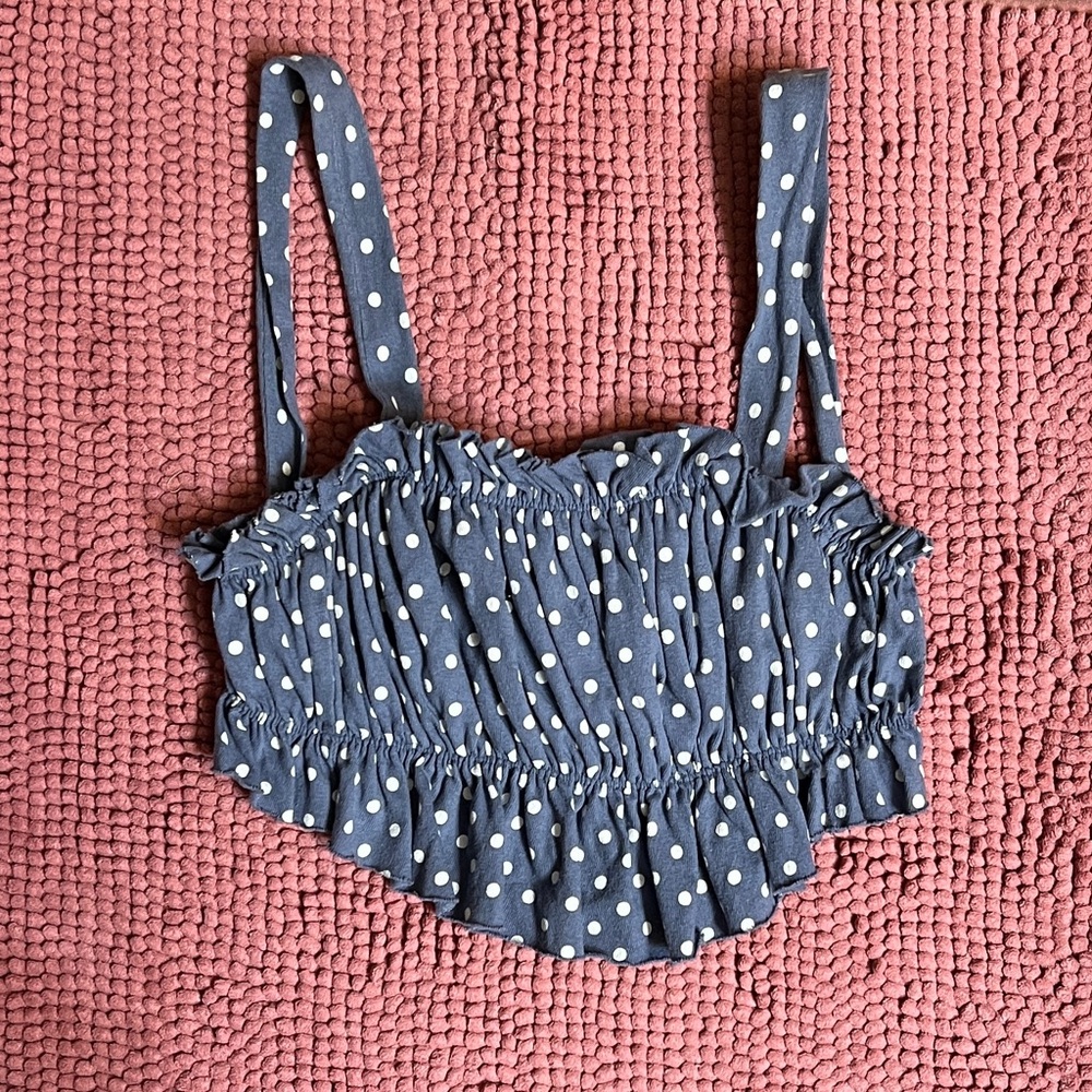 Urban Outfitters Polka Dot Ruffle Top